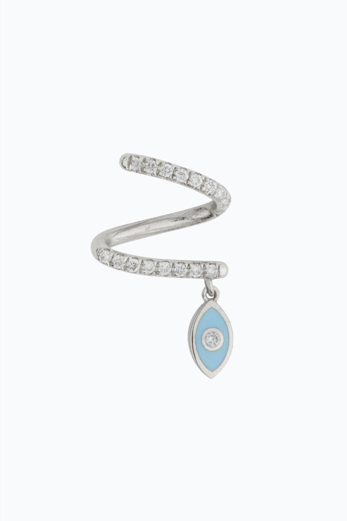 Pavé Spiral Lucky Eye Earring