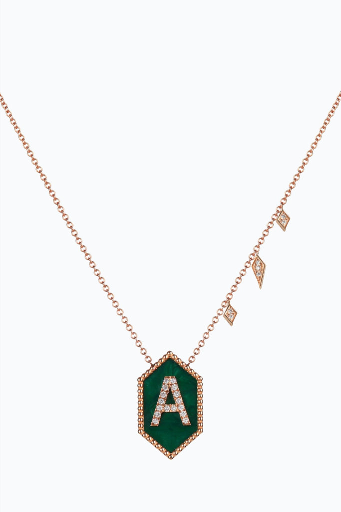 Hexadon Diamonds Letter Necklace