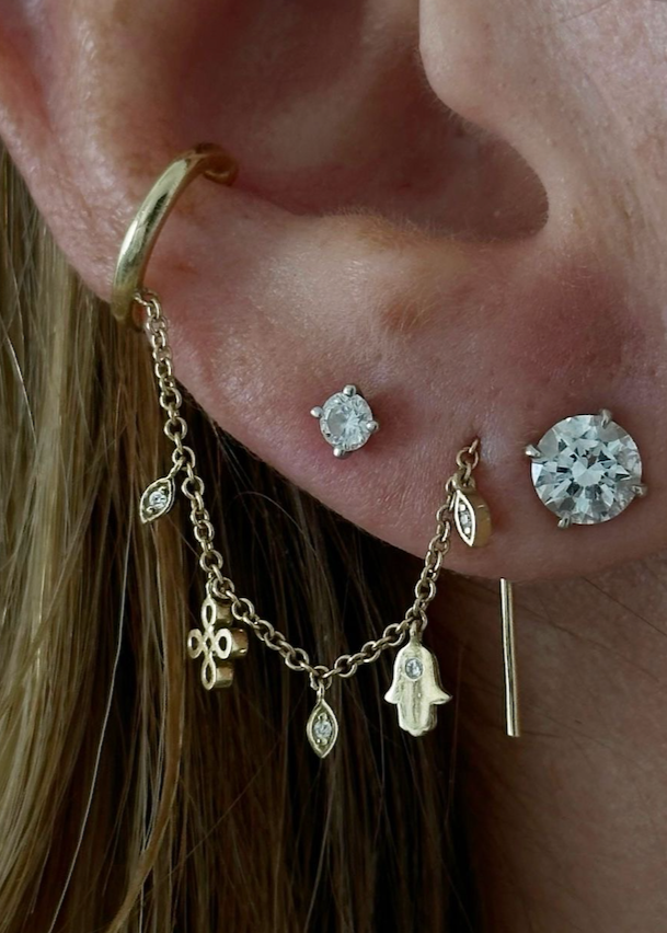 Charms Chain Drop Earring
