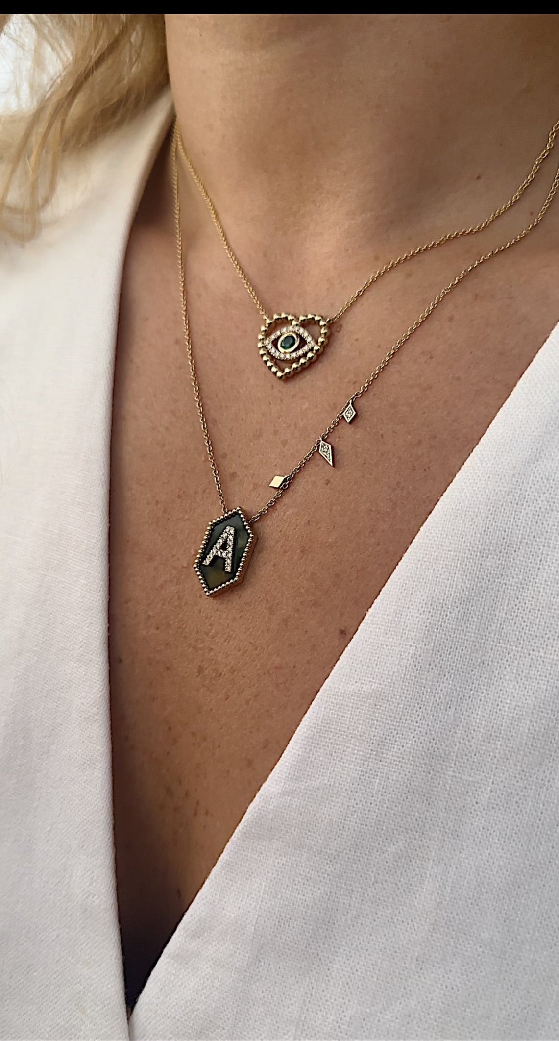 Bead Eye Heart Necklace