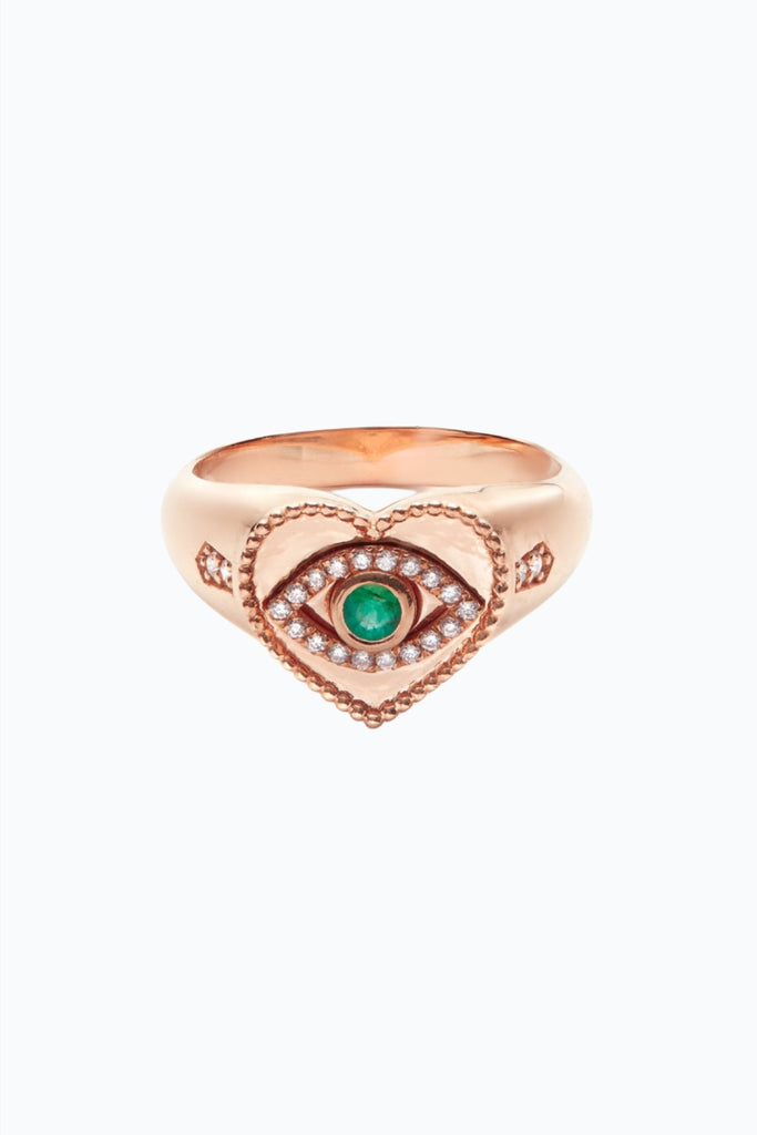 Lucky Eye Heart Stamp Ring