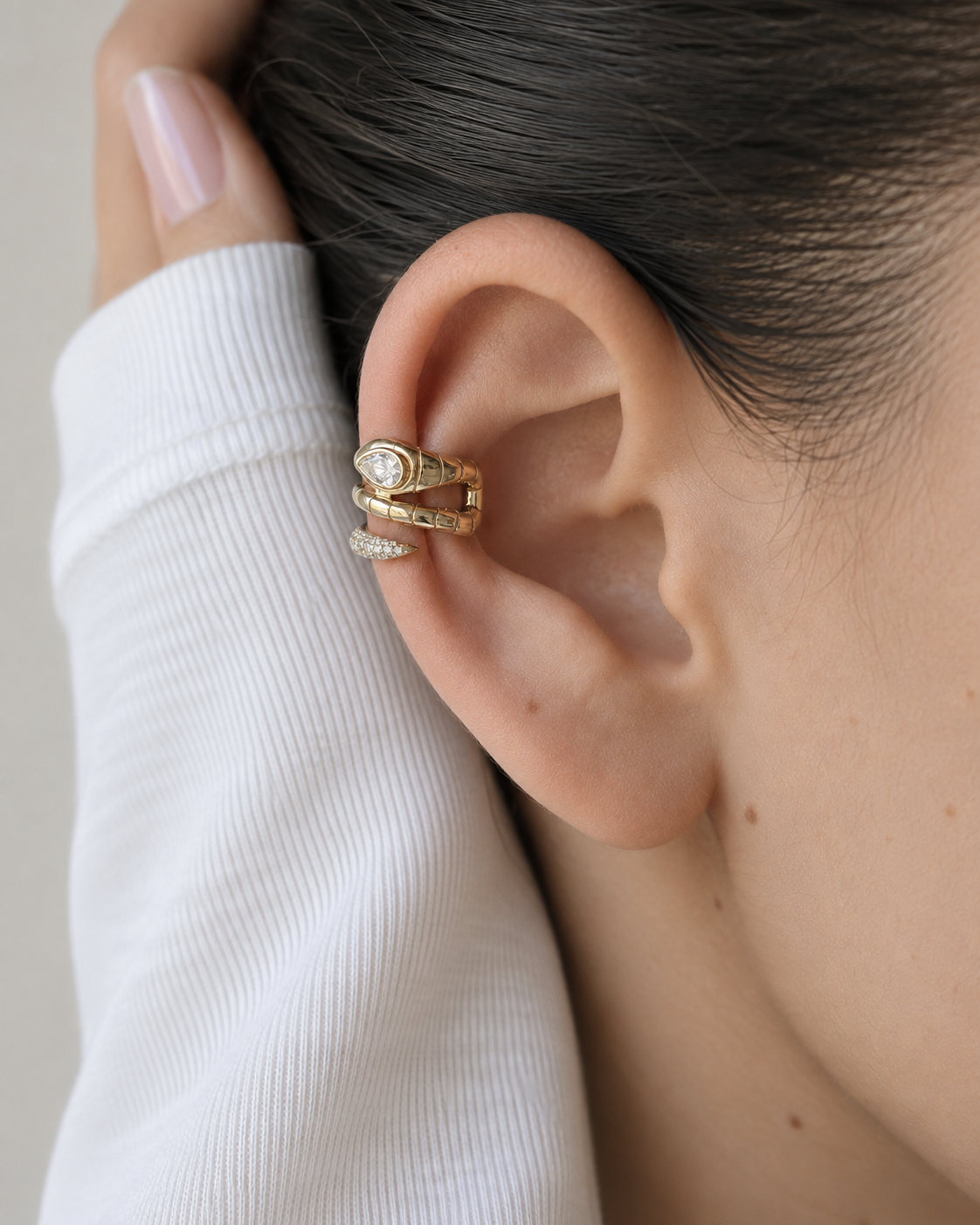 Snake Diamond Ear Cuff