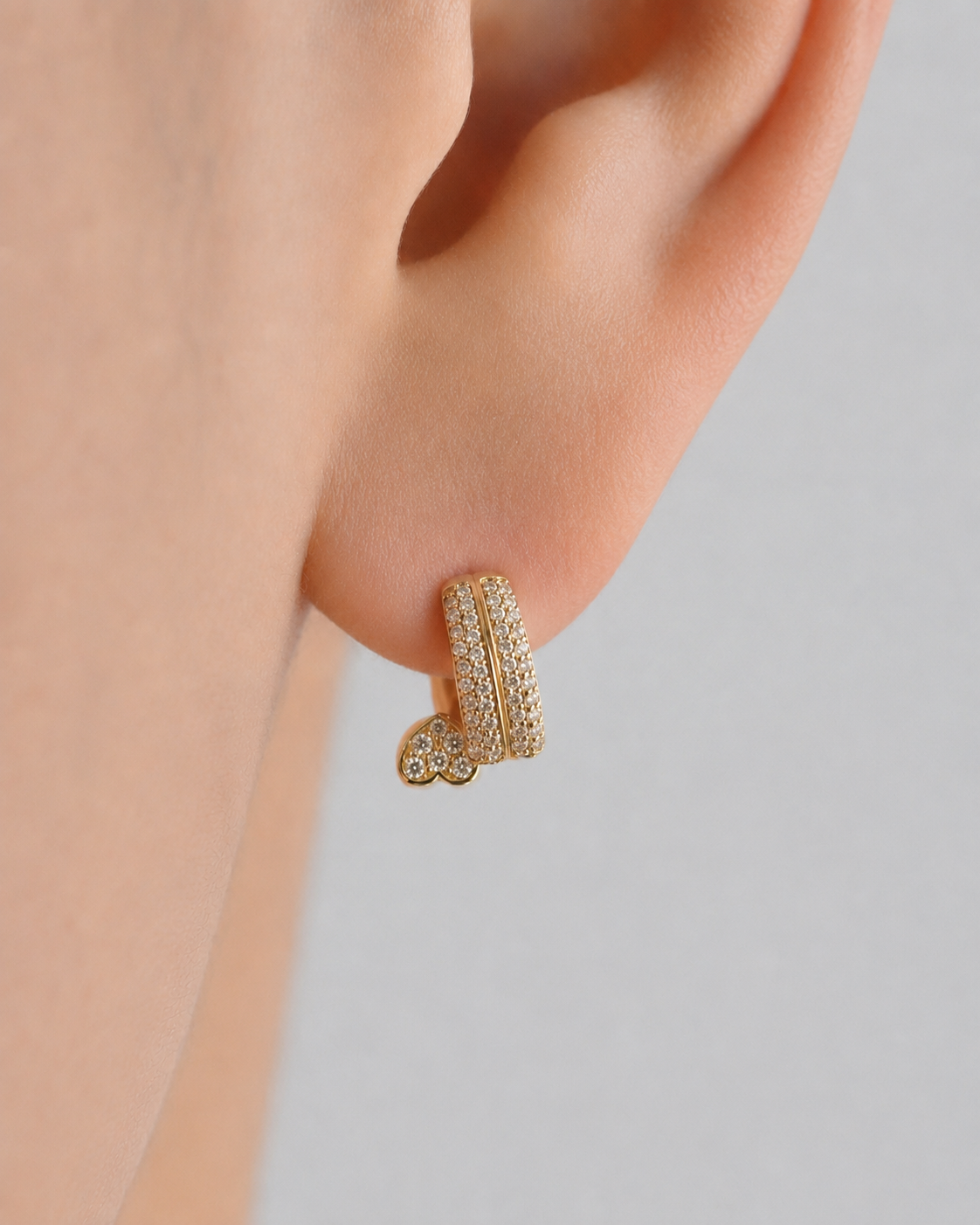 Heart Duo Diamond Earring
