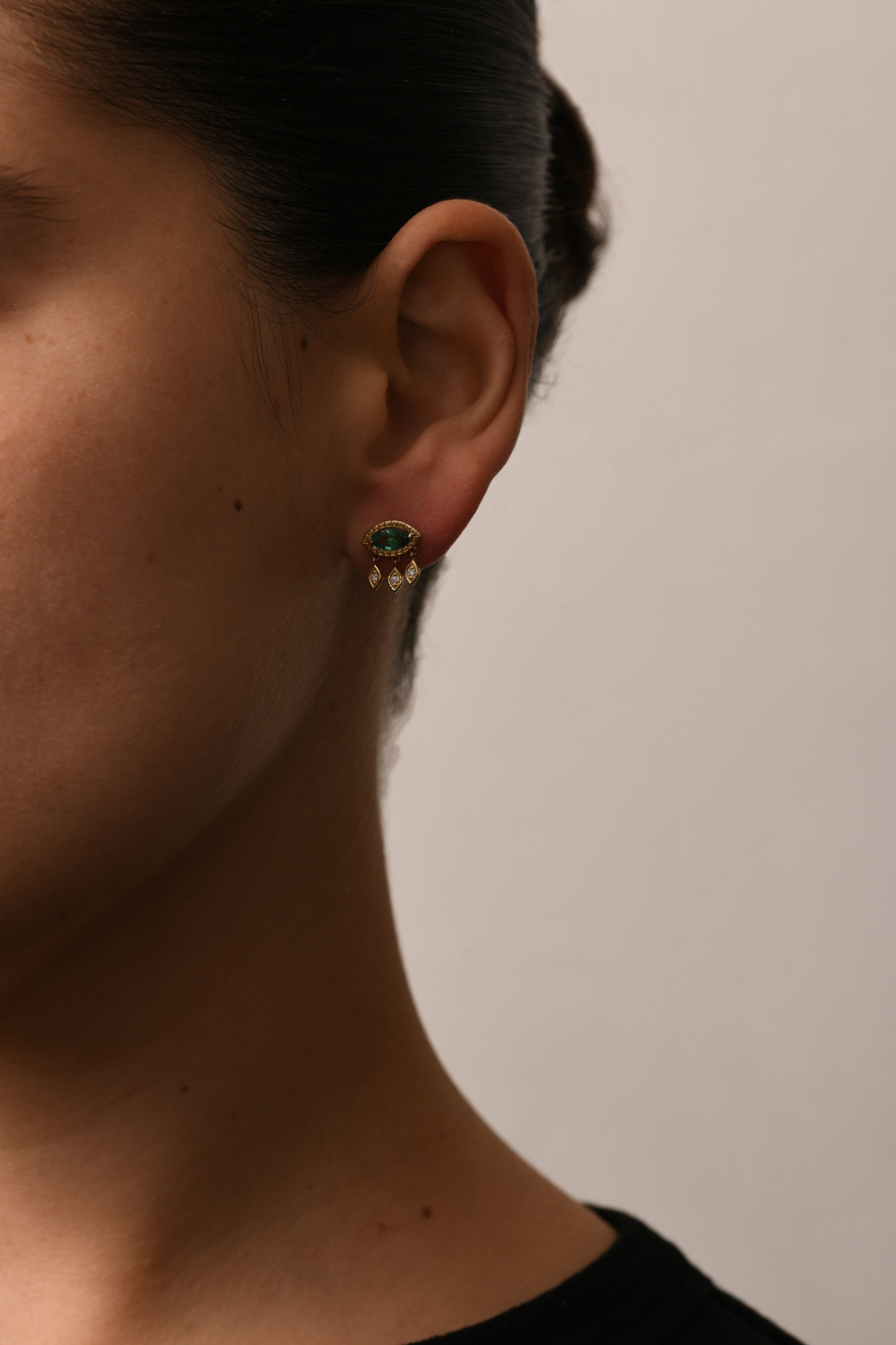 Emerald Marquise Drop Earring