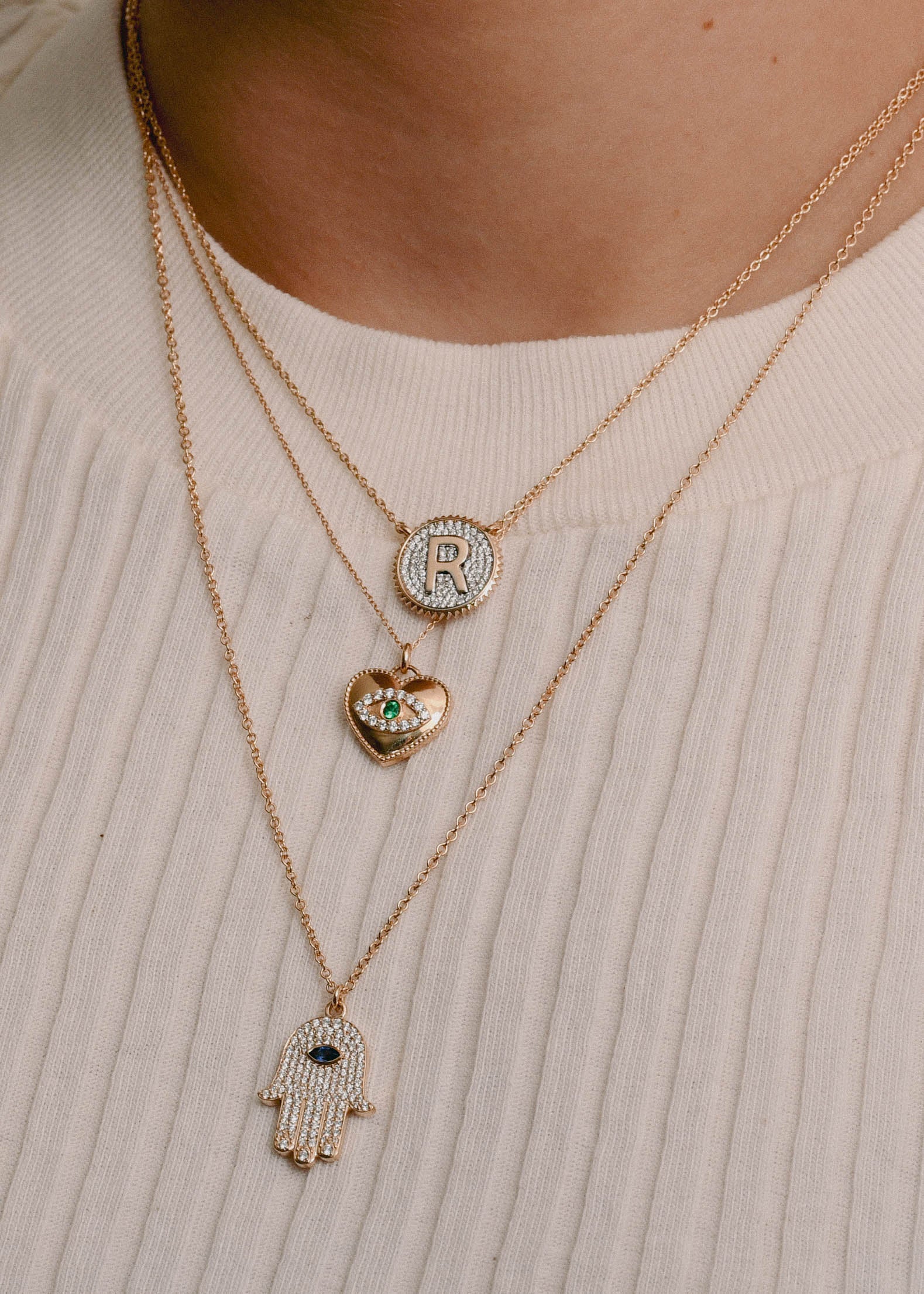 Petite Eye Heart Necklace