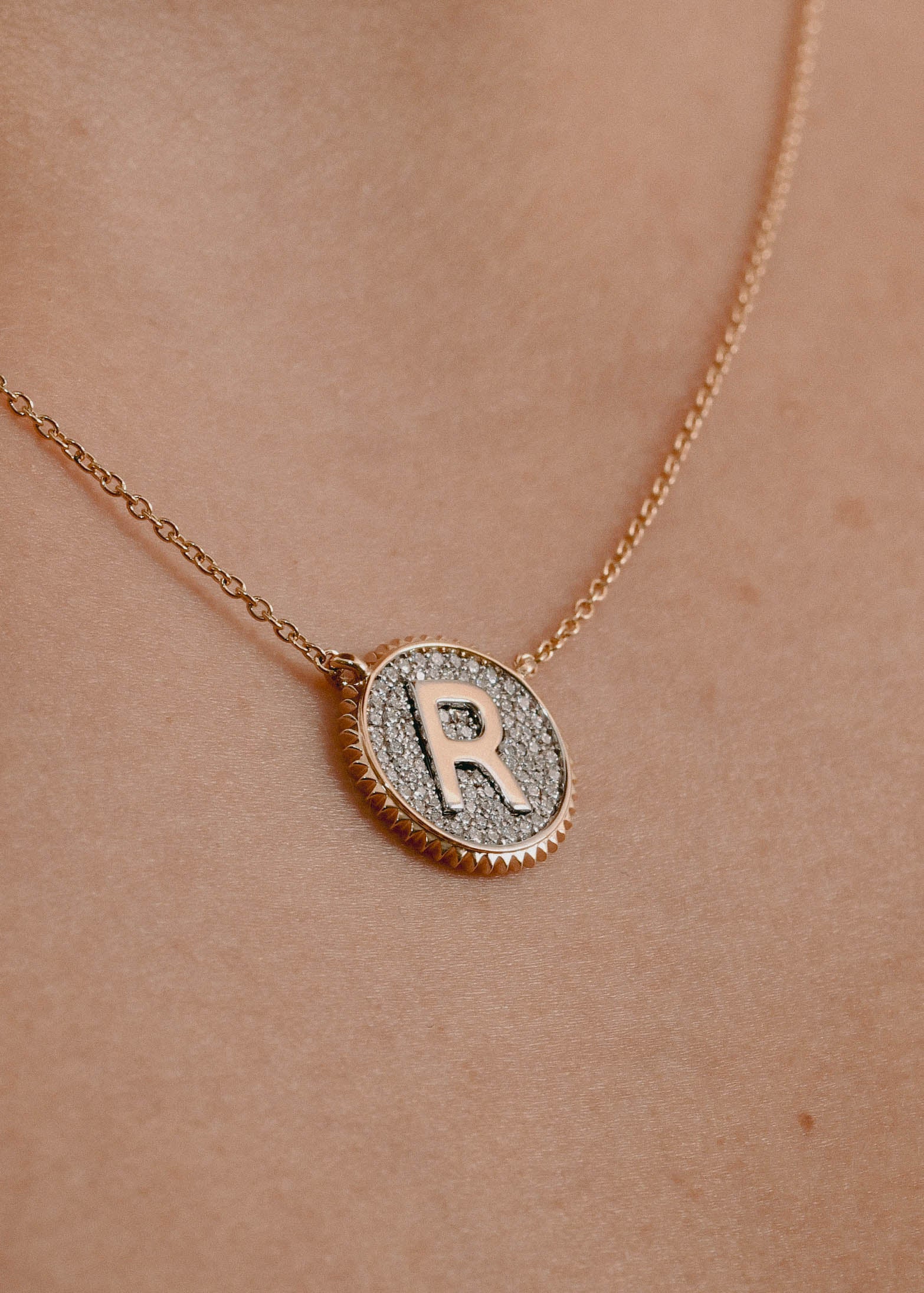 Diamond Initial Medallion Necklace