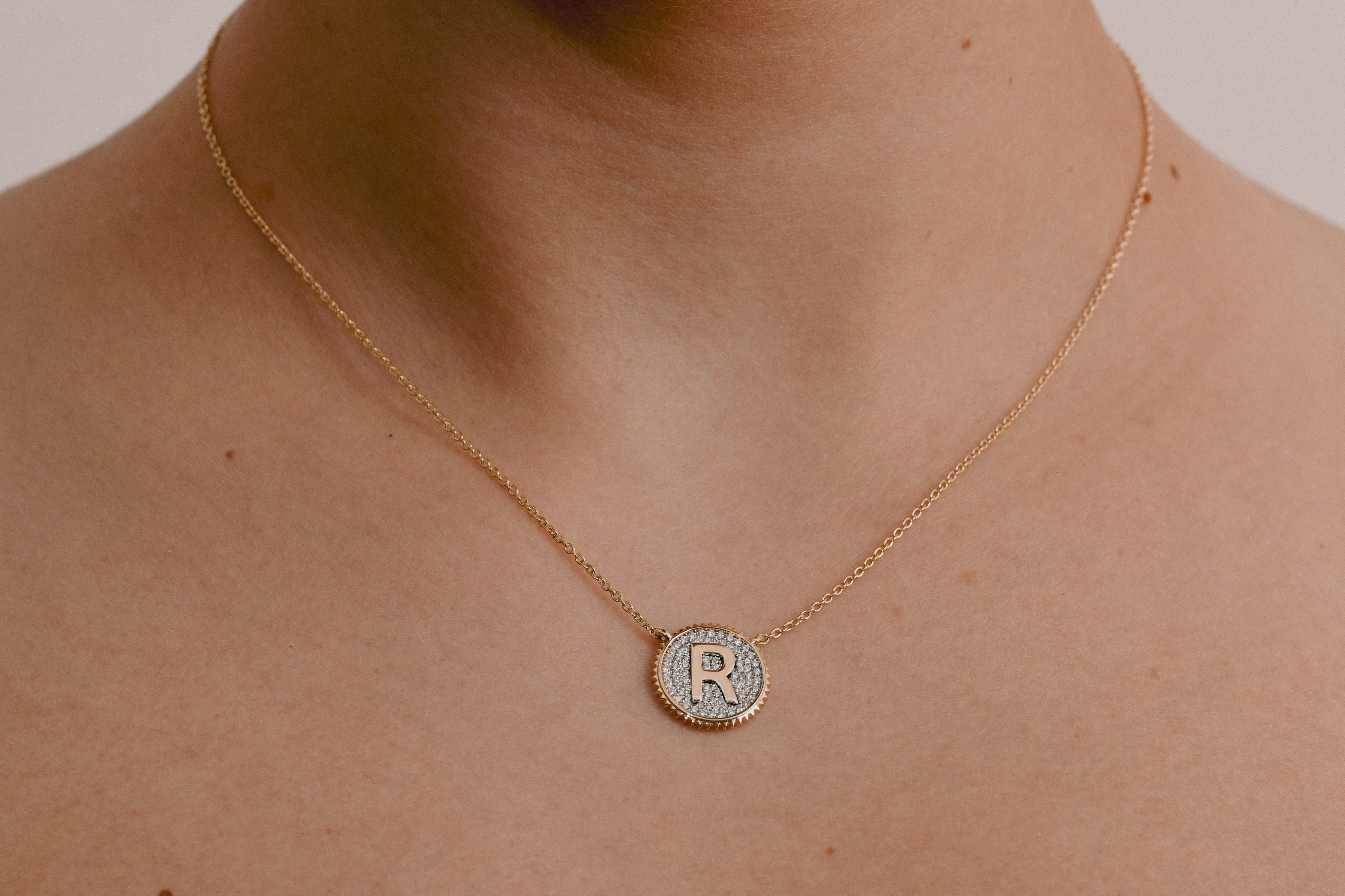 Diamond Initial Medallion Necklace