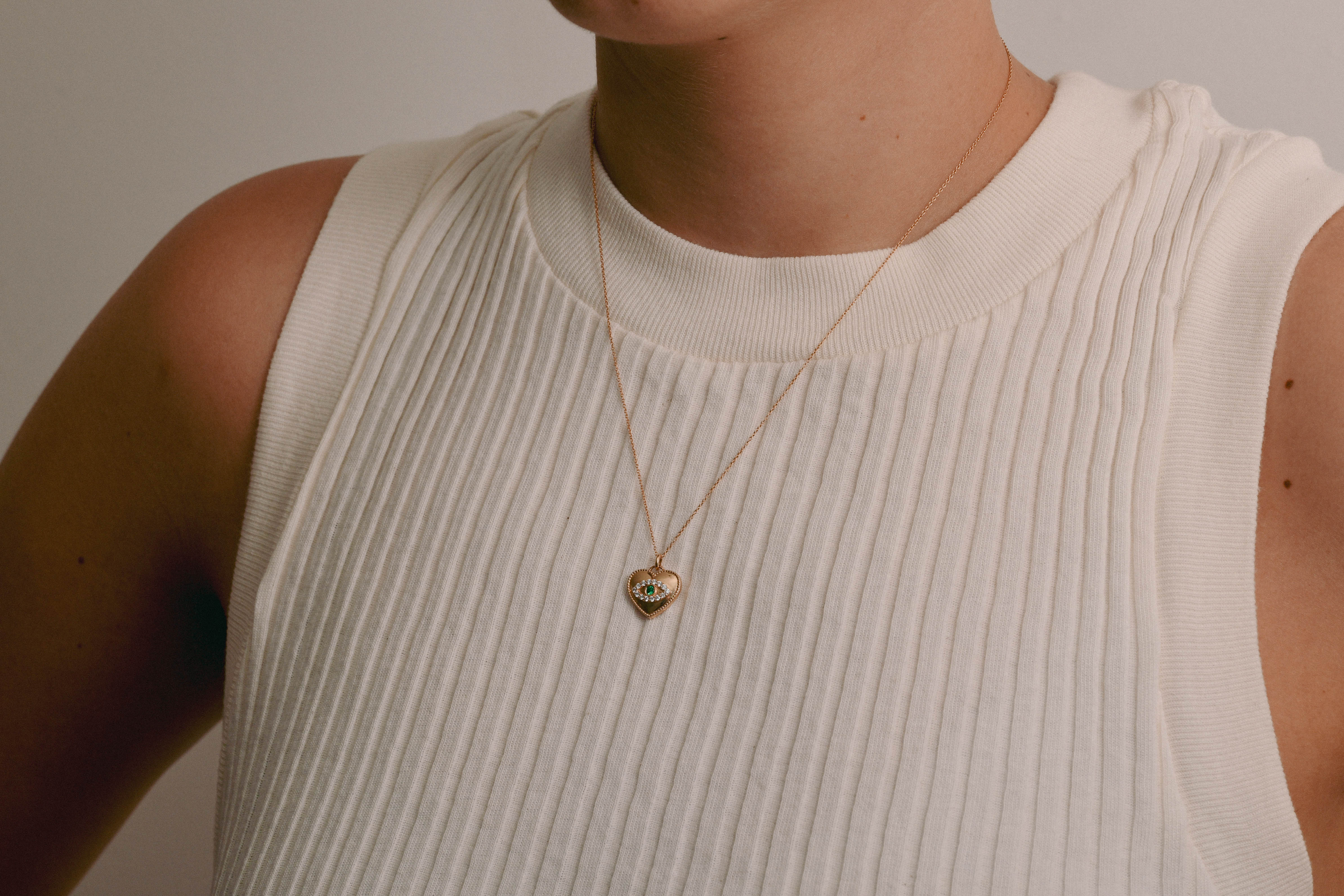 Petite Eye Heart Necklace