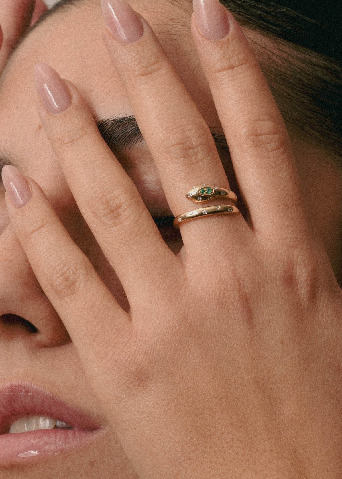 Spotted Diamonds Snake Ring | Henia Danielle