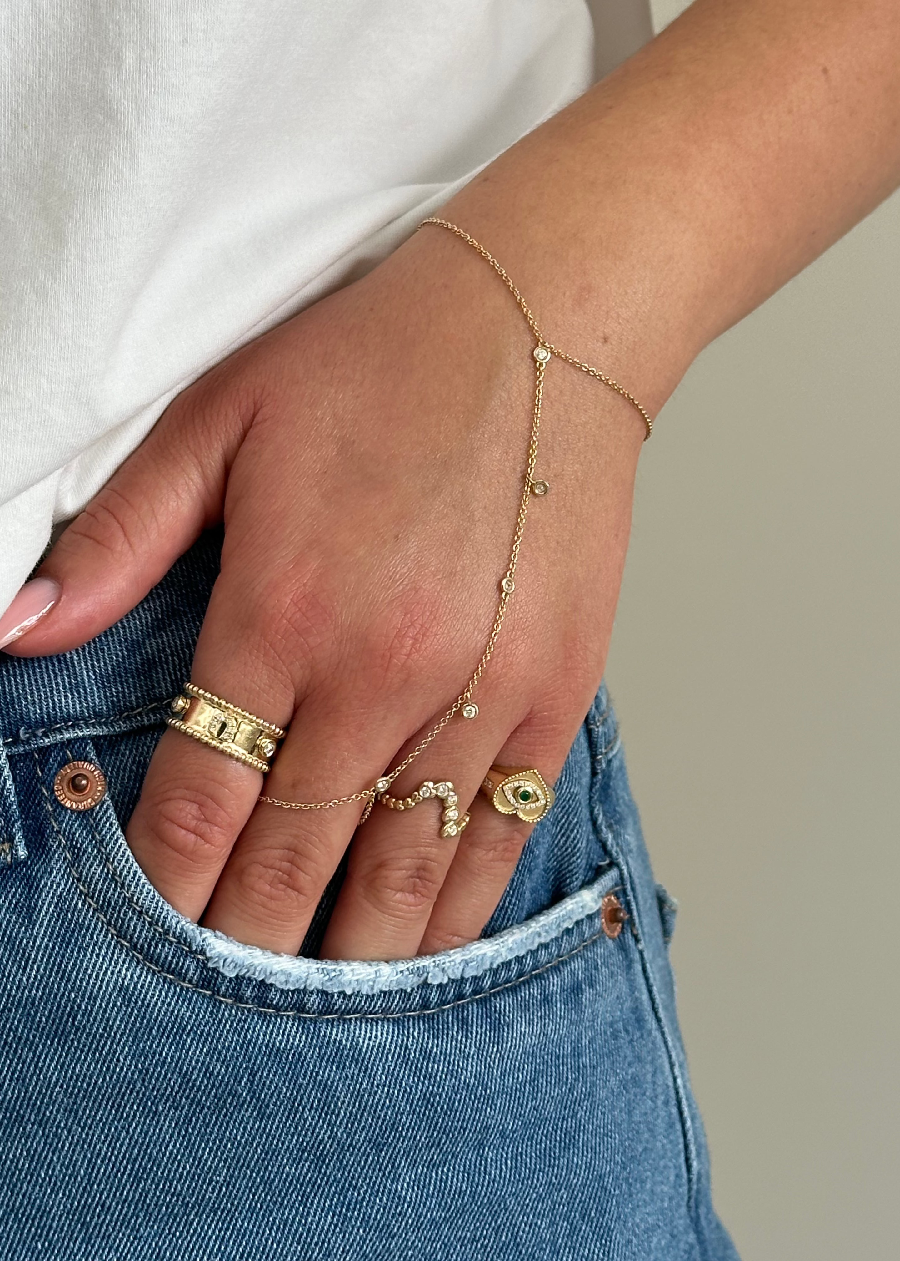 Diamonds Hearts Wave Ring