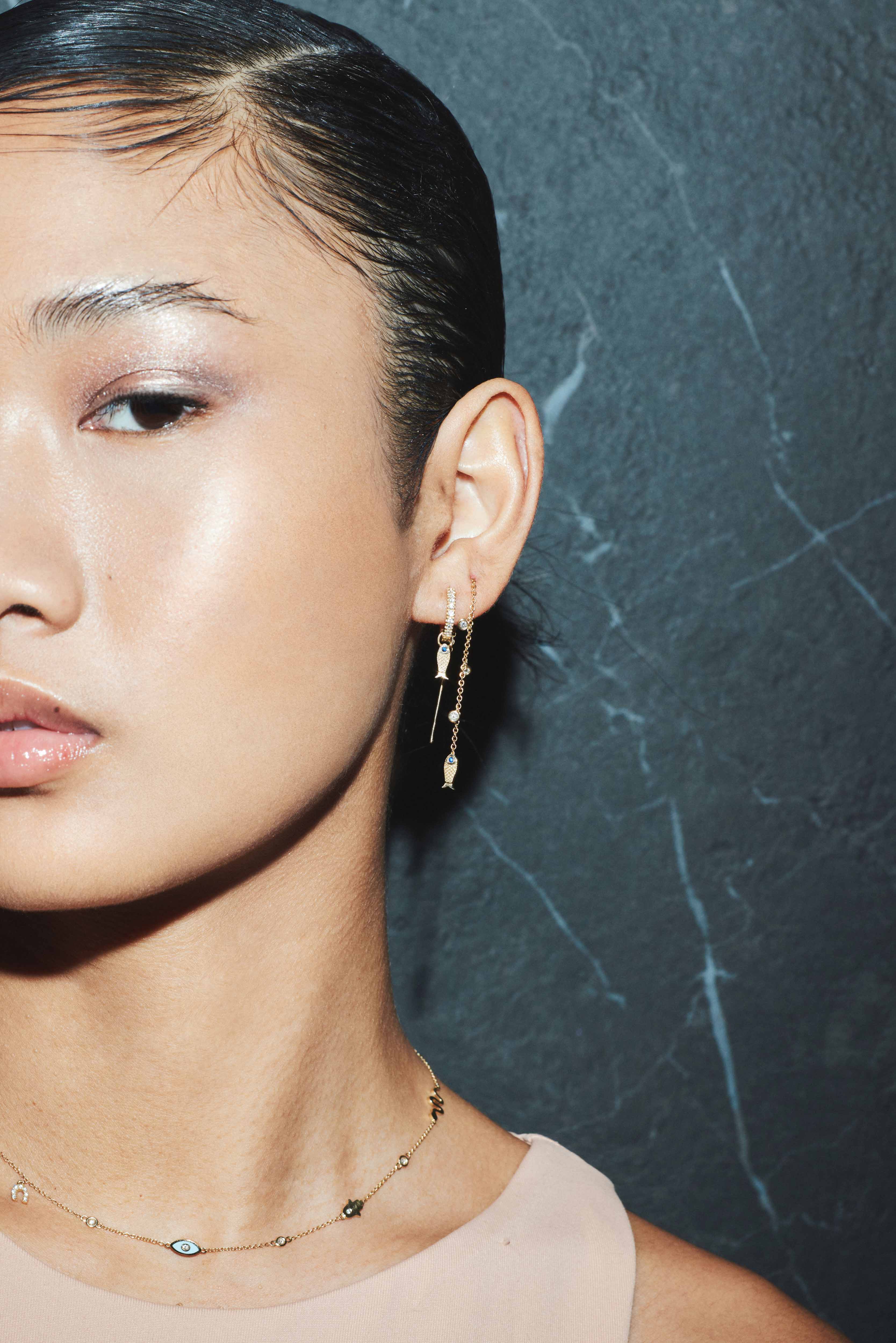 Fish Chain Drop Earring