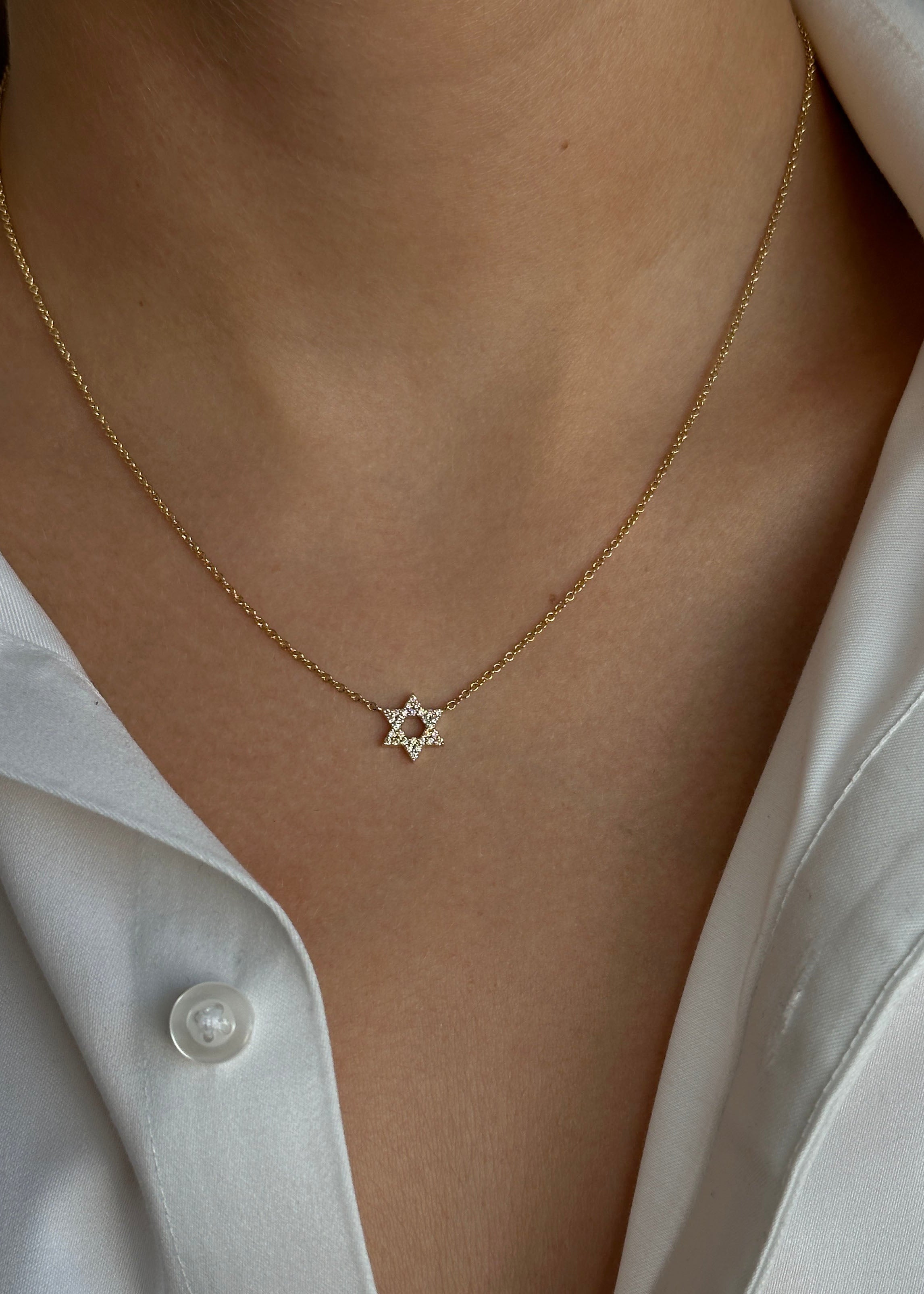 Star Of David Diamonds Necklace