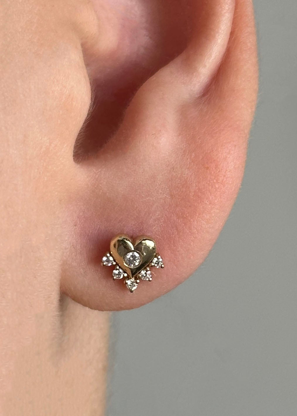 Heart Crown Diamonds Earring