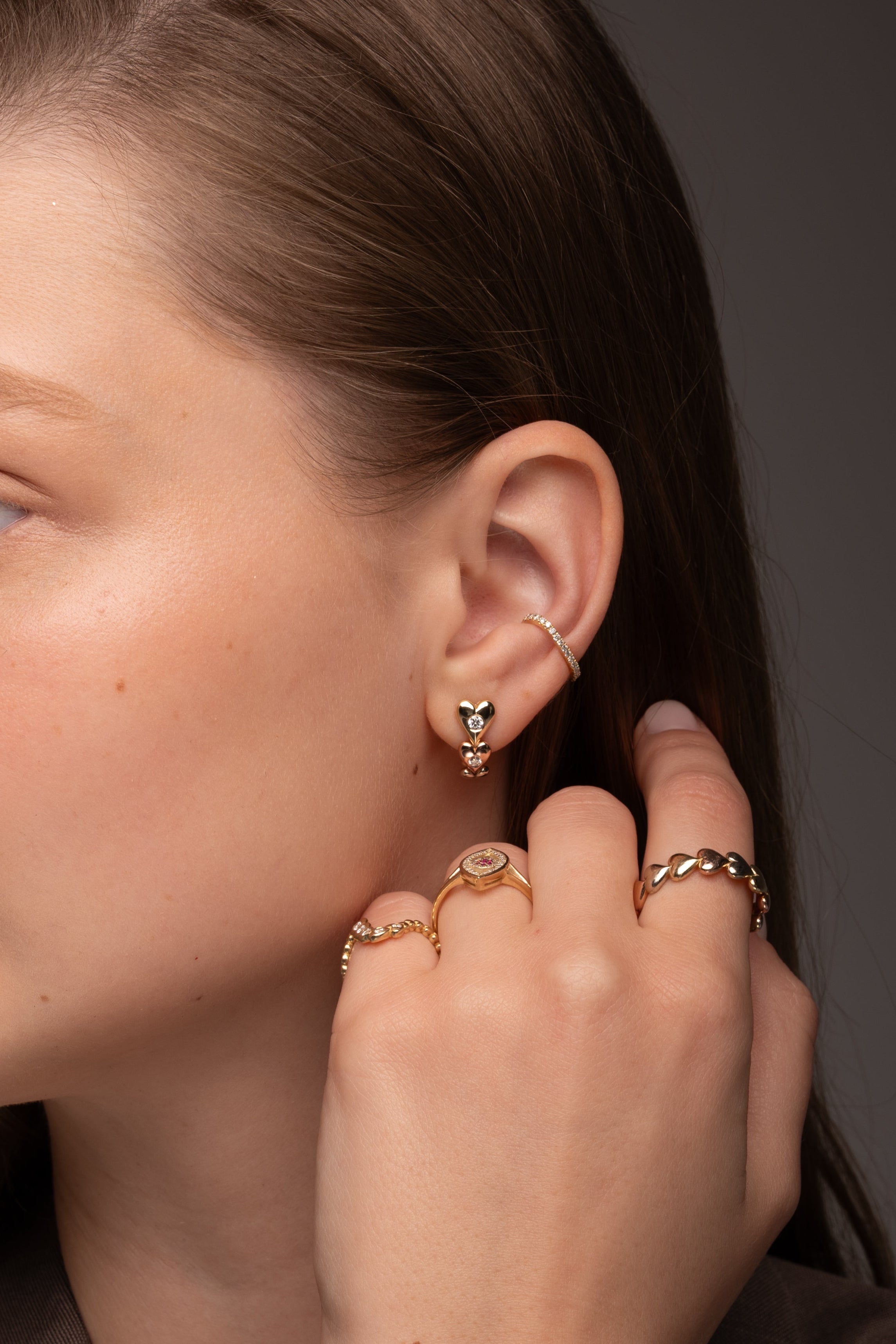 Trinity Hearts Earring