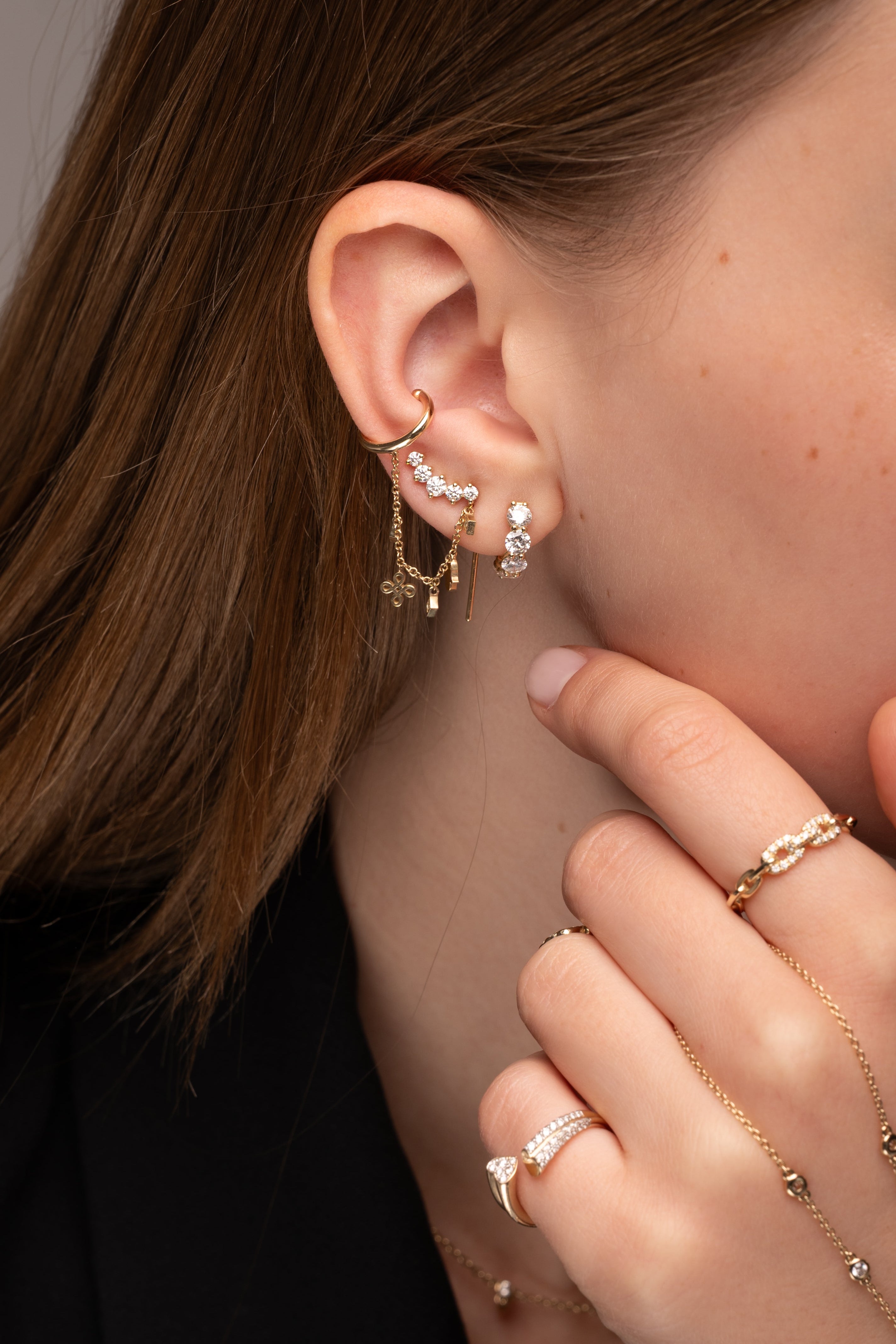 Charms Chain Drop Earring