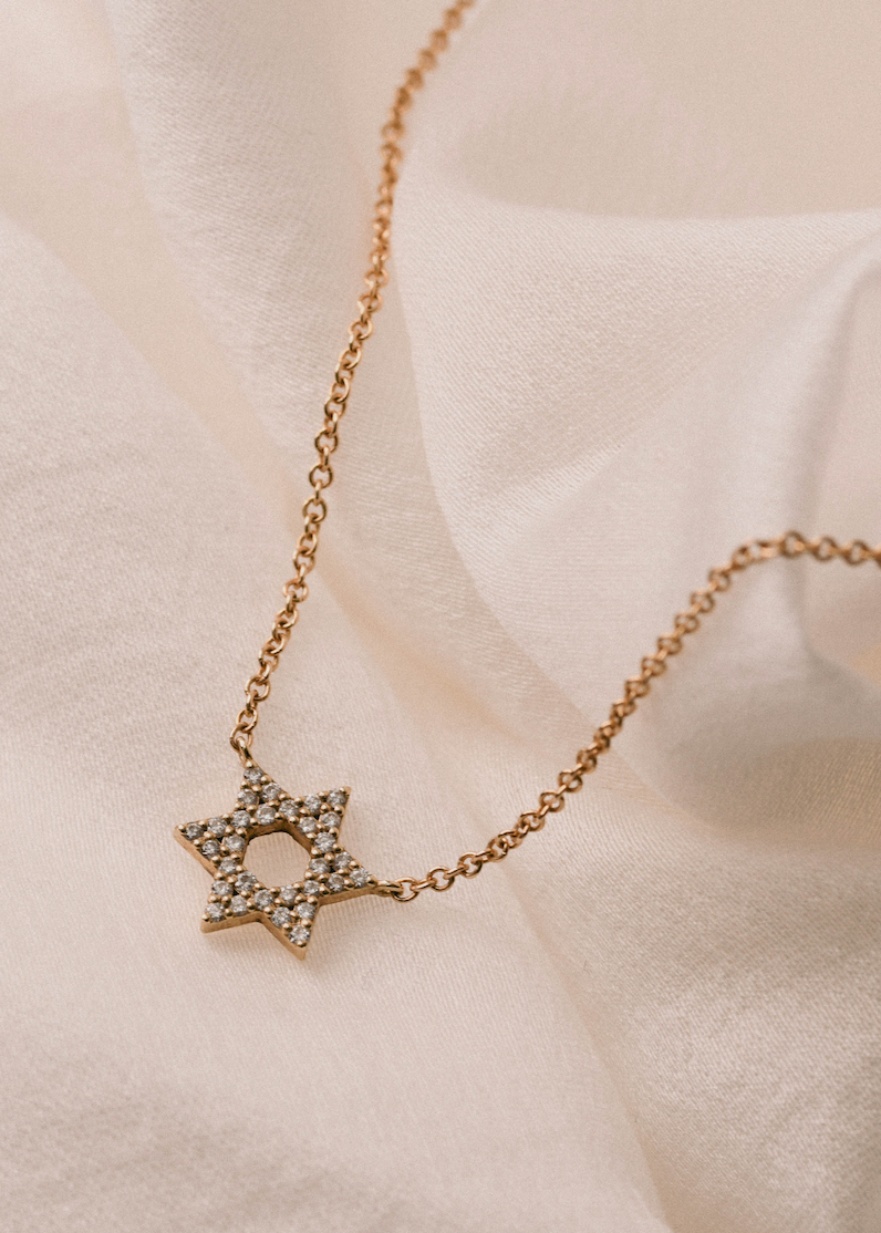 Star Of David Diamonds Necklace