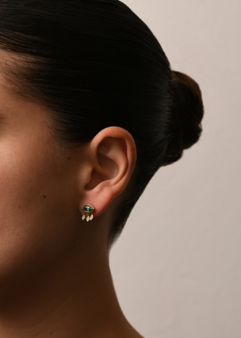 Emerald Marquise Drop Earring